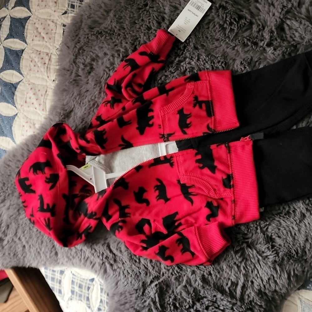 Carters fleece and cotton bear print infant outfit